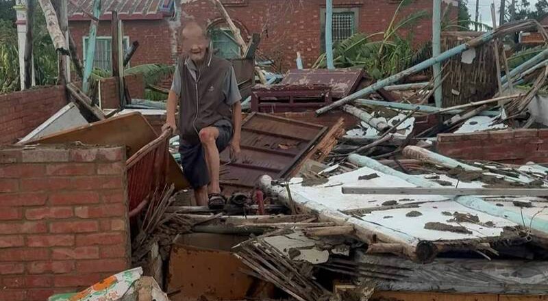 新營磚造平房強風中倒塌 8旬獨老脫困幸無大礙