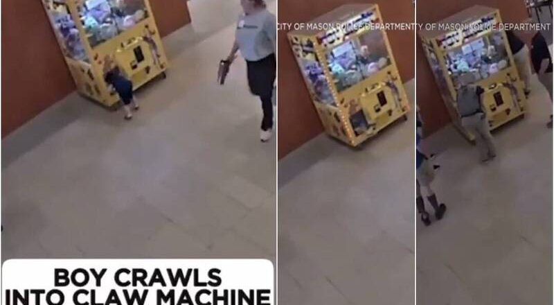 夾娃娃機變遊樂場 美男童受困機台警消拆機救人