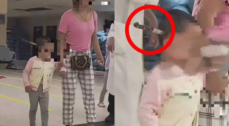 悚！中國3歲女童「頭上插刀」 淡定走進醫院掀熱議